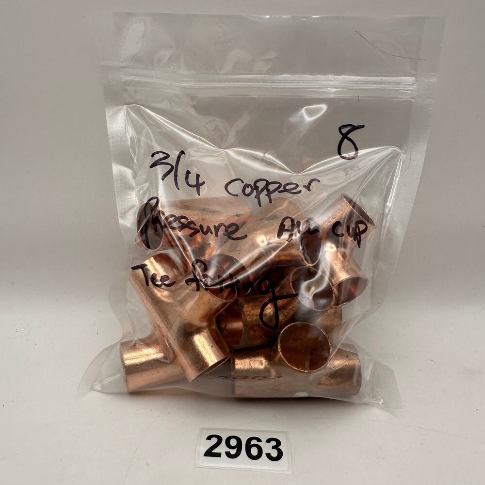 LOT OF 8 - COPPER TEE FITTING CXCXC PLUMBING FITTING MIXED CONDITION